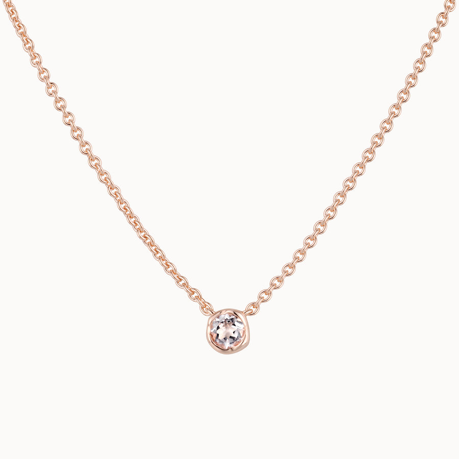 Gemstone Drop Necklace - Rose Quartz