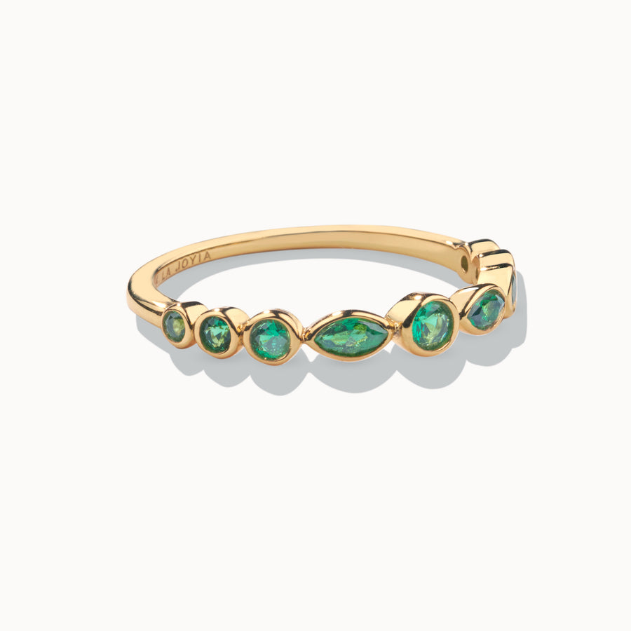 Delicate Crystal Ring - Emerald Green