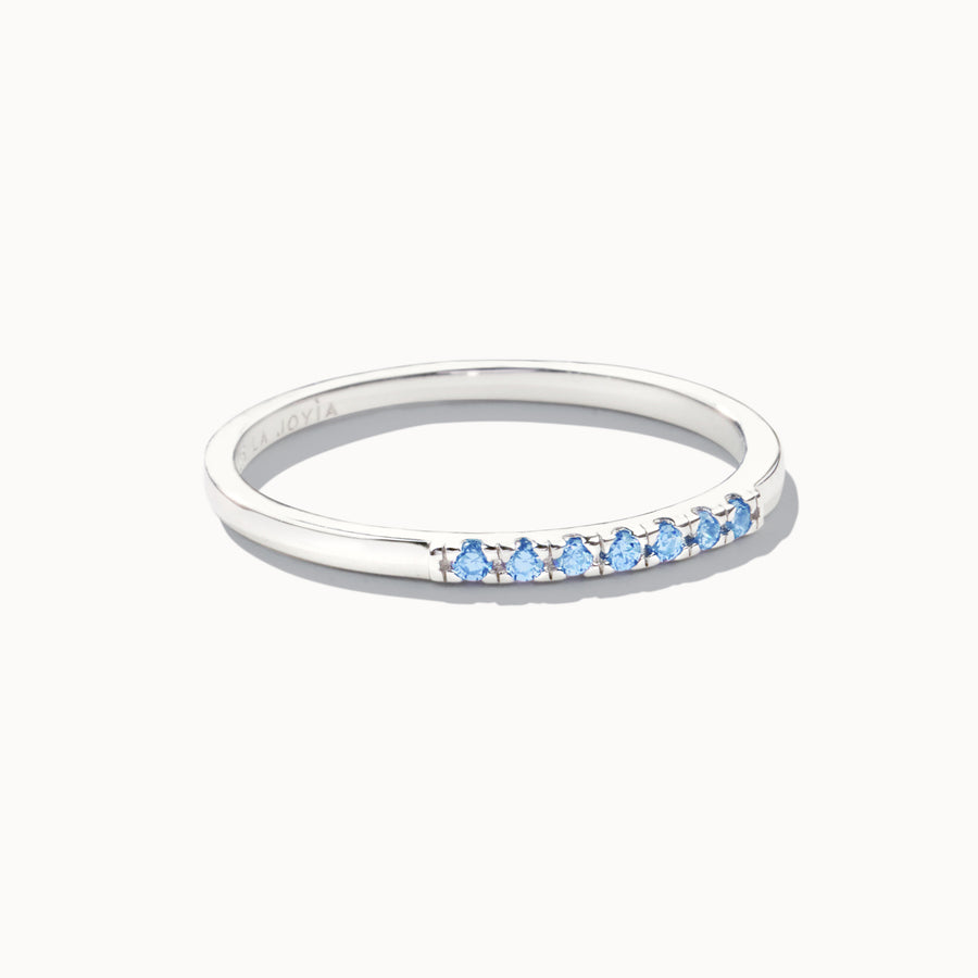 Buy CLARA 925 Sterling Silver Rhodium Plated Swiss Zirconia Sky Blue Oval  Ring with Adjustable Band Gift | Shoppers Stop