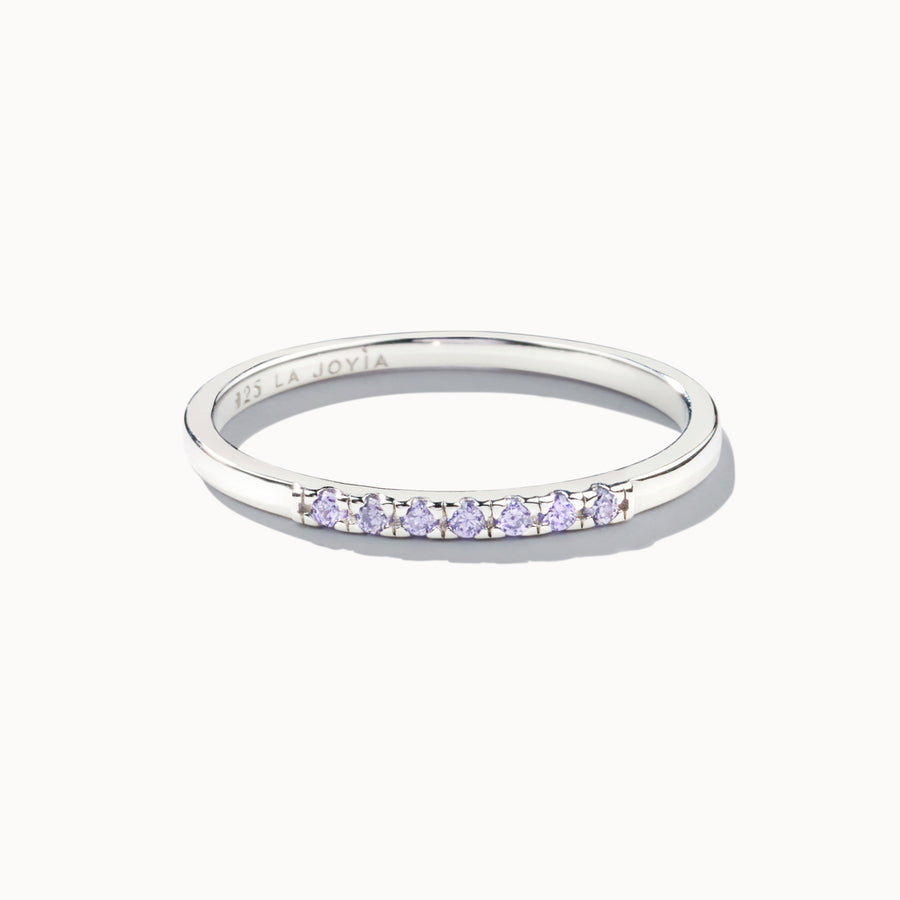 Simple 7-Stone Ring - Lavender Purple