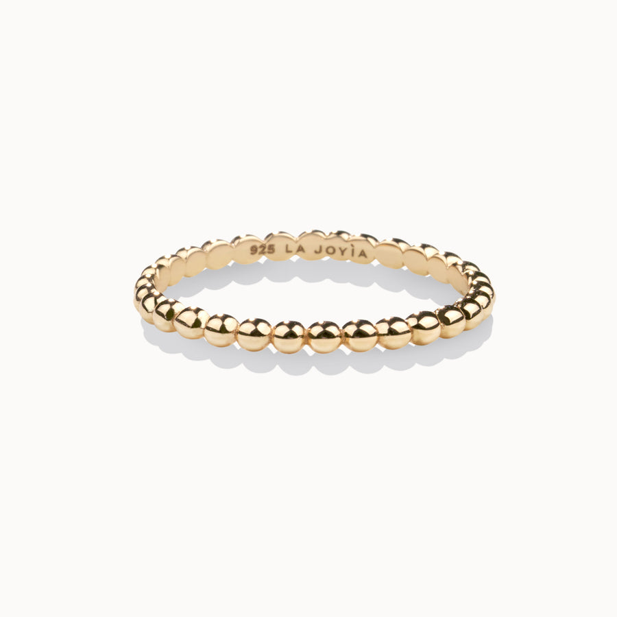 Plain Beaded Ring - Gold